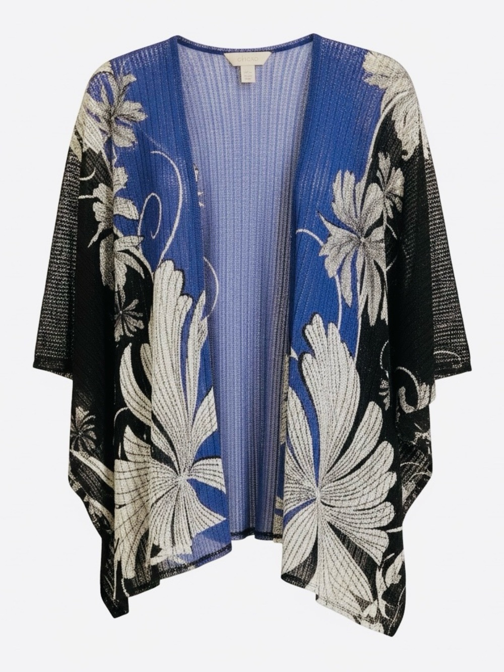 Chico’s Traveler’s Women’s L/XL Wheatmesh Floral lightweight jacket/kimono - Picture 3 of 7